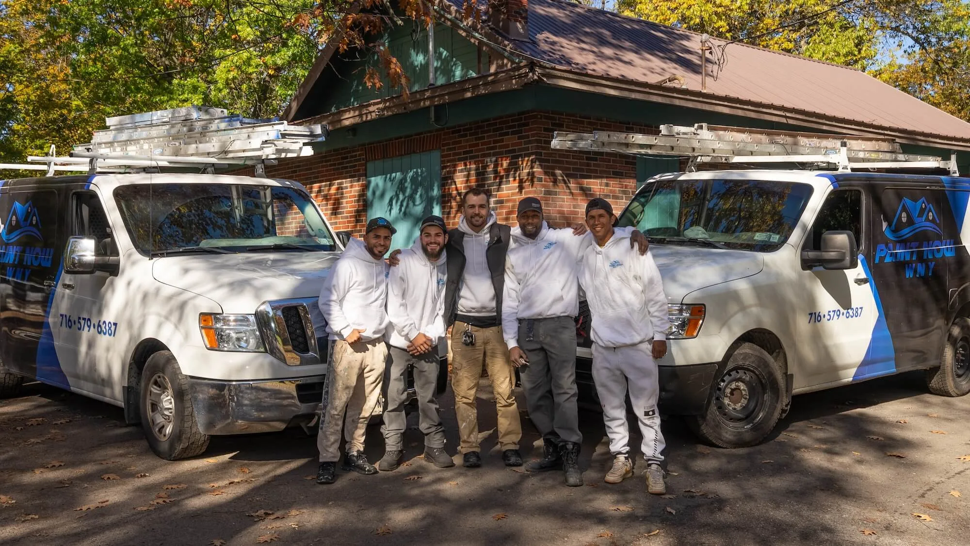 top-house-painters-in-buffalo paint now wny team in front of vans best painters in buffalo